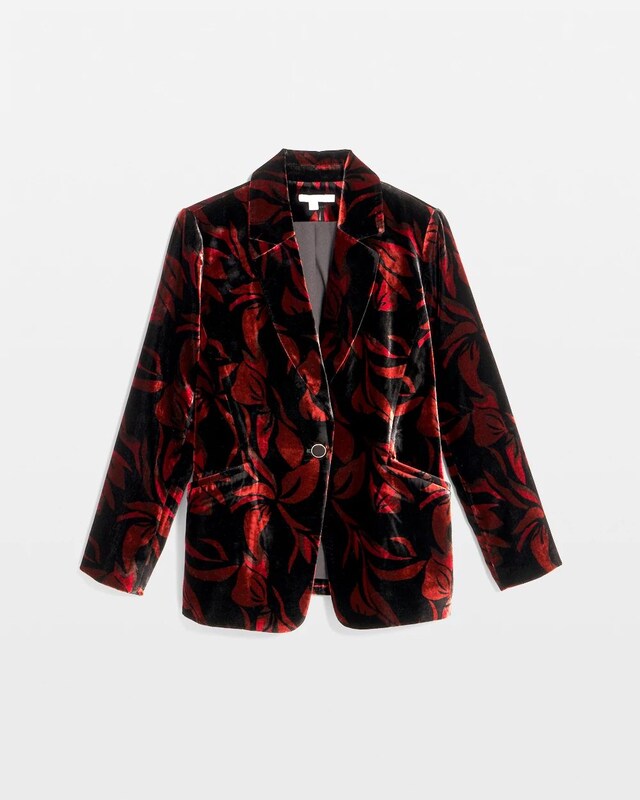 Velvet Printed Blazer - image 5